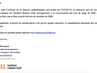 Ajornades les proves de llengua catalana de l’institut Ramon Llull